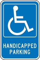 Accuform Signs White Aluminum Handicapped Parking Sign in White 