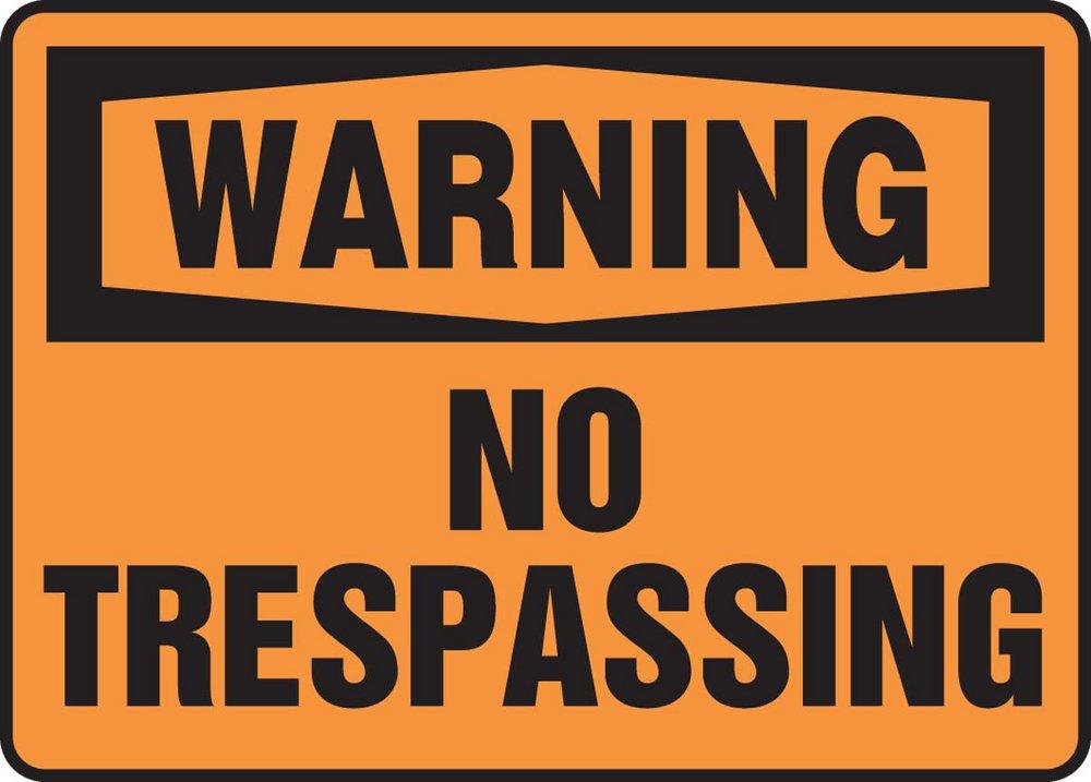 Accuform Signs Black Polyethylene Warning No Trespassing Sign in Black 