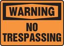Accuform Signs Black Polyethylene Warning No Trespassing Sign in Black 