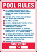 28 x 20 in. Pool Rules Sign