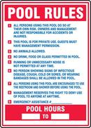 Accuform Signs Blue Polyethylene Pool Rule Sign in Blue 