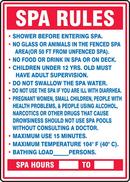 28 x 20 in. Spa Rules Sign
