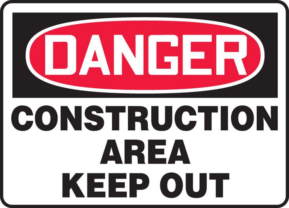 Accuform Signs Black Polyethylene Danger Construction Area Keep Out Sign in Black 