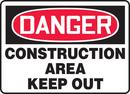 Accuform Signs Black Polyethylene Danger Construction Area Keep Out Sign in Black 