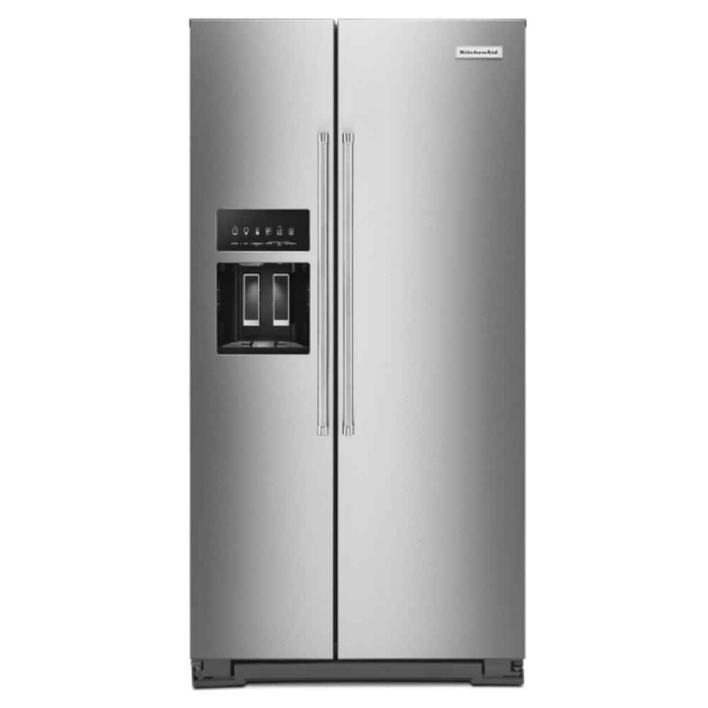 KitchenAid PrintShield&trade; Stainless Steel 35-1/2 in. 22.6 cu. ft. Counter Depth, Side-By-Side Refrigerator 