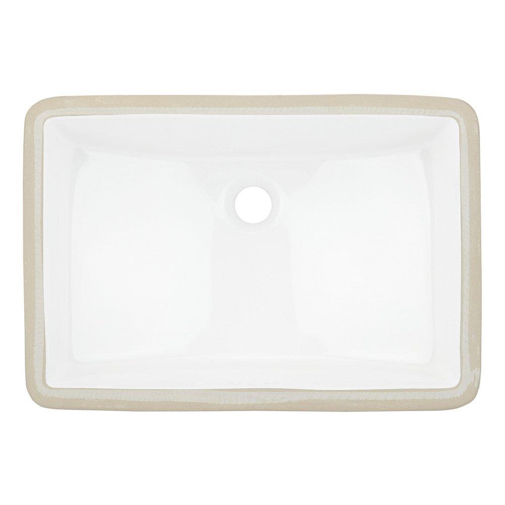 Signature Hardware White Undermount Bathroom Sink Glazed Underside 