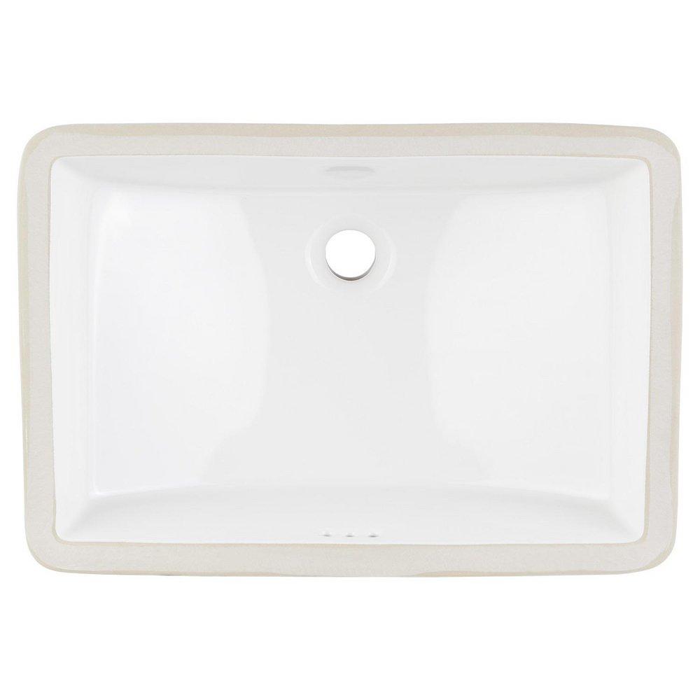 Signature Hardware White Undermount Bathroom Sink Glazed Underside 