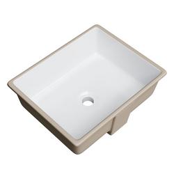 19 in. Undermount Rectangular Vitreous China Bathroom Sink in White