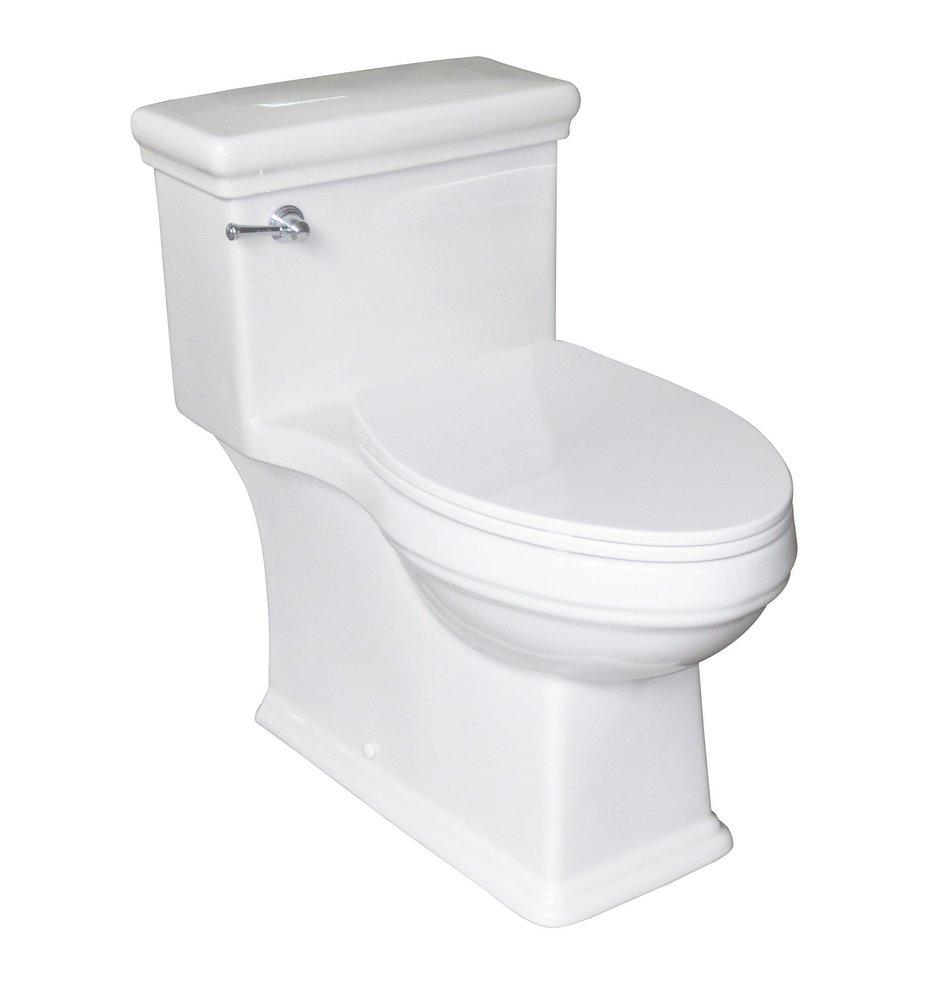 Signature Hardware White 1.28 gpf Elongated One Piece ADA Compliant Skirted Toilet with Seat 