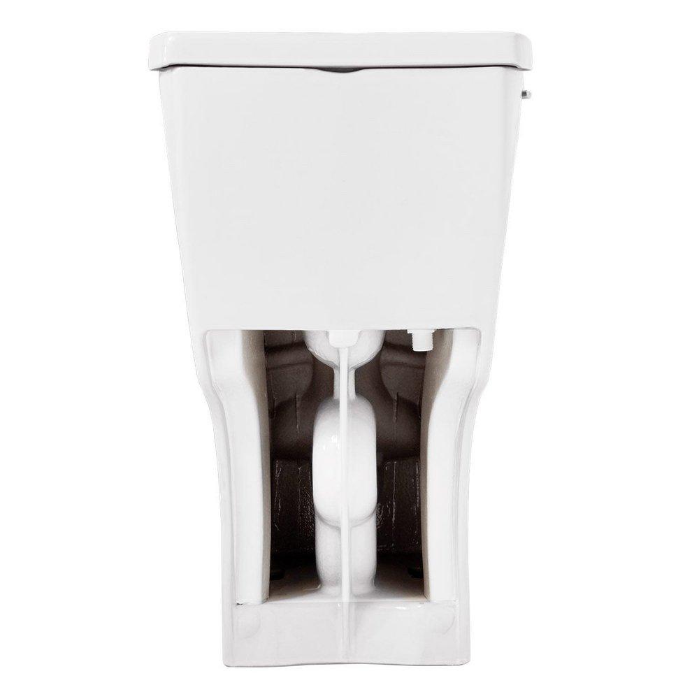 Signature Hardware White 1.28 gpf Elongated Floor Mount One Piece Toilet with Seat 