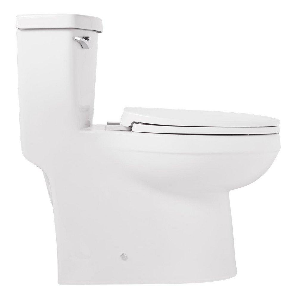 Signature Hardware White 1.28 gpf Elongated Floor Mount One Piece Toilet with Seat 