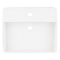 19-11/16 in. Drop-in or Vessel Mount Rectangular Fireclay Bathroom Sink in White