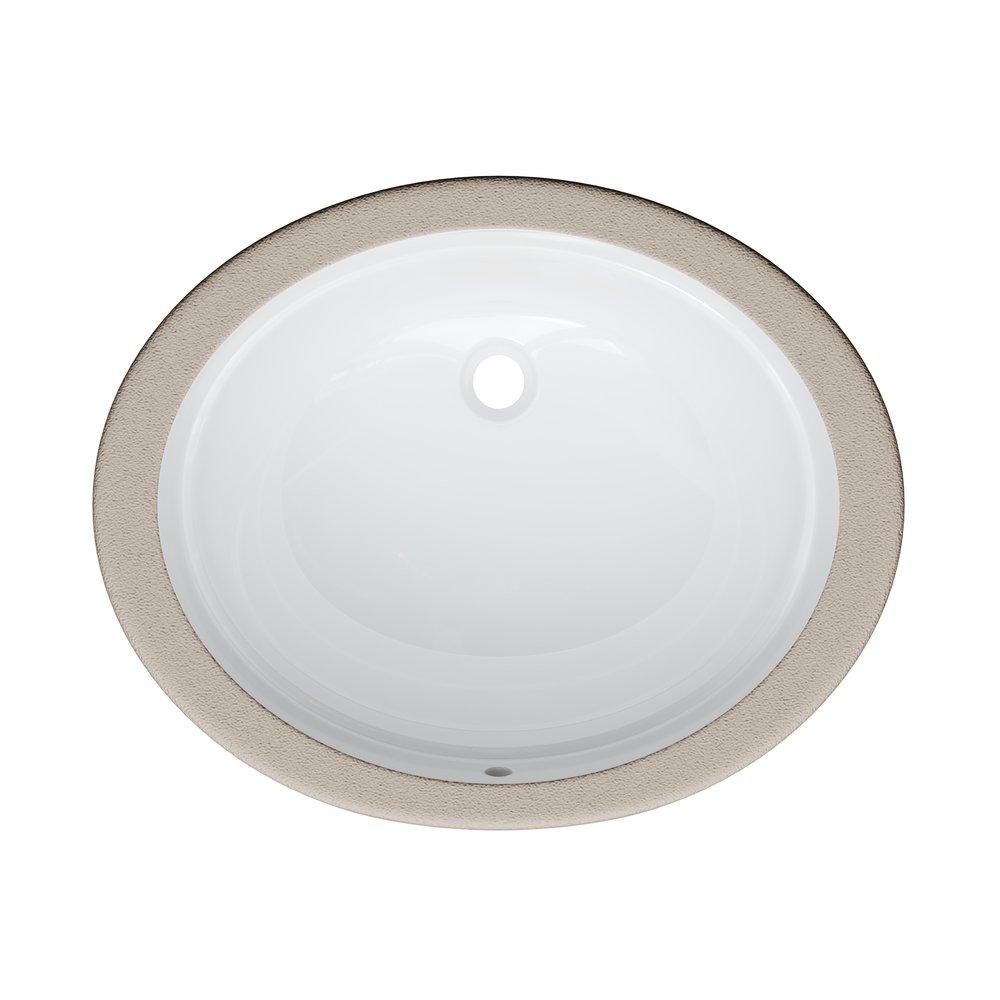 19 in. Undermount Oval Vitreous China Bathroom Sink in White 