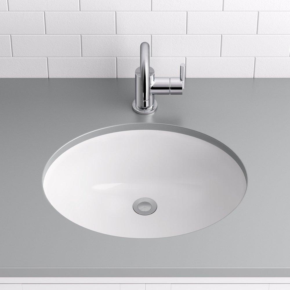 19 in. Undermount Oval Vitreous China Bathroom Sink in White 