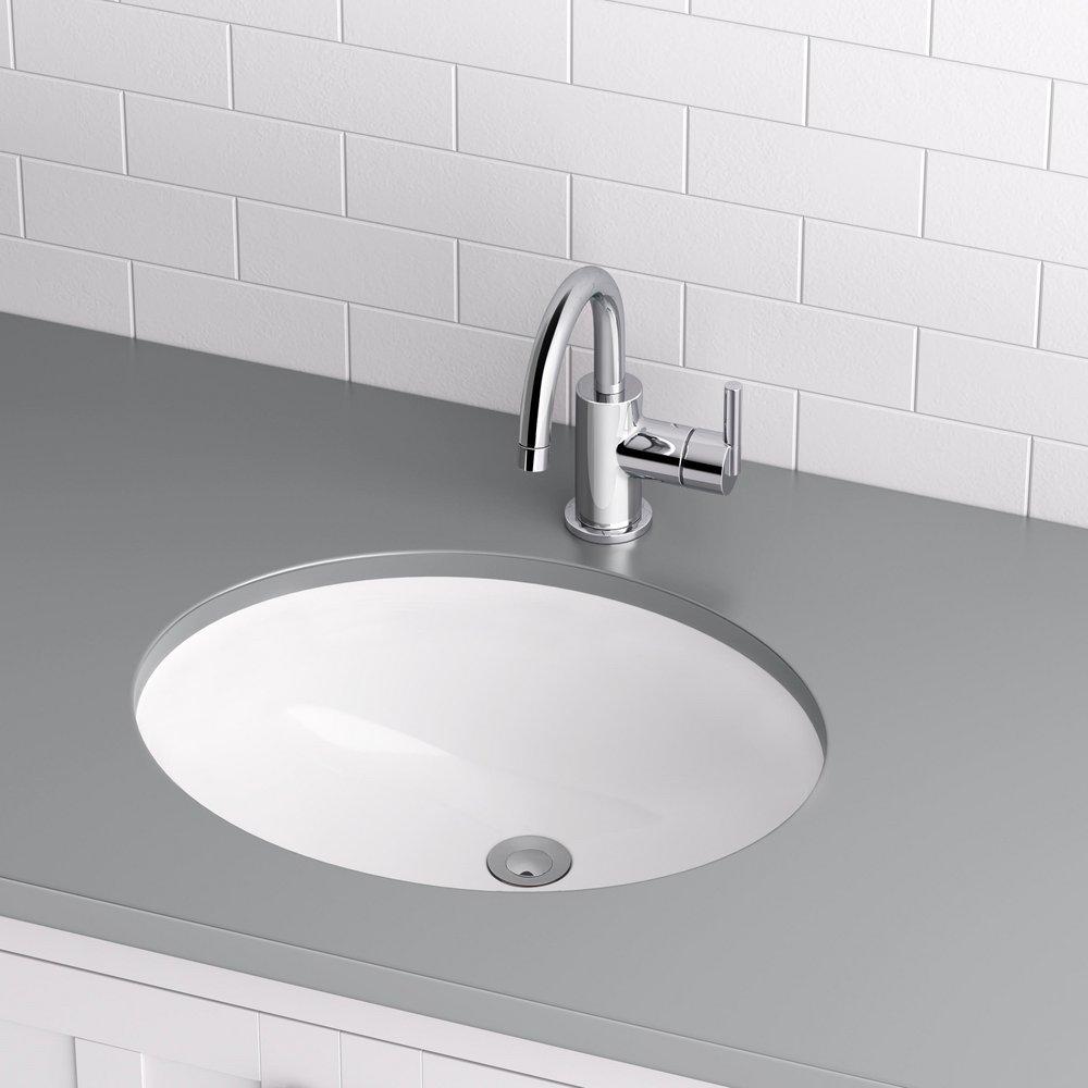 19 in. Undermount Oval Vitreous China Bathroom Sink in White 