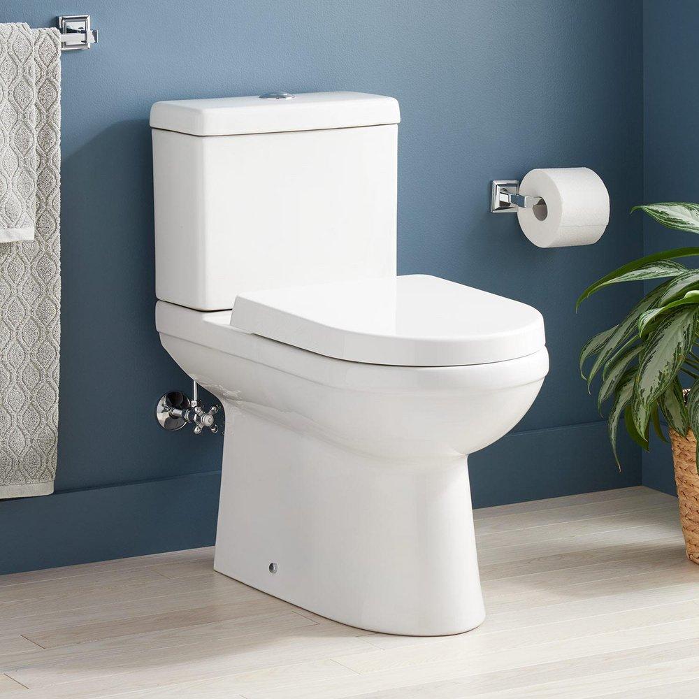Signature Hardware White Elongated ADA Compliant Toilet Bowl with Seat 