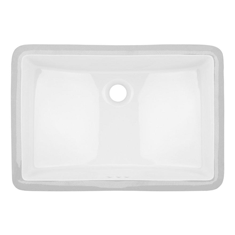 Signature Hardware White 18 x 13 in. Rectangular Undermount Bathroom Sink 