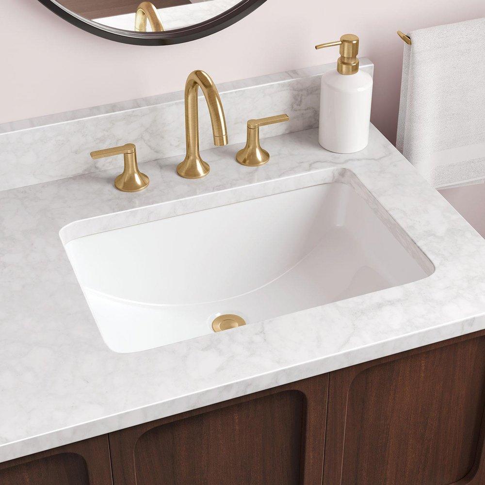 Signature Hardware White 18 x 13 in. Rectangular Undermount Bathroom Sink 