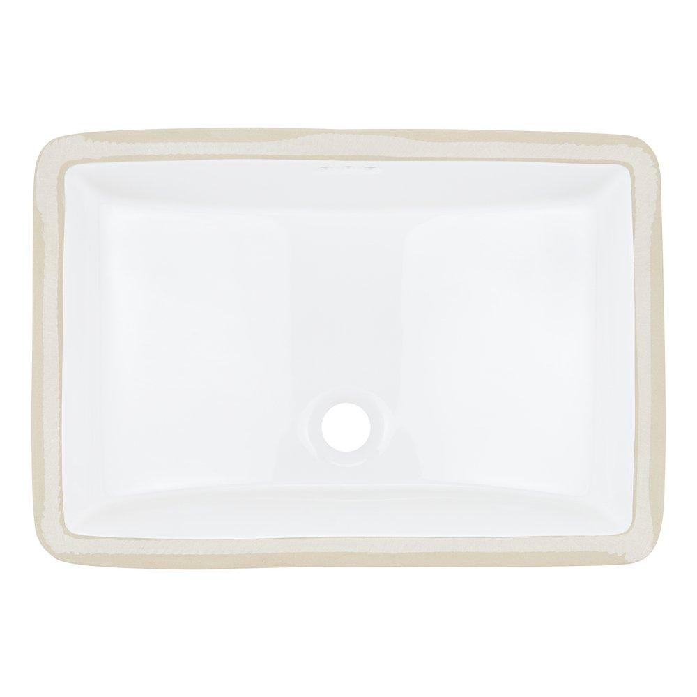Signature Hardware White 18 x 13 in. Rectangular Undermount Bathroom Sink 