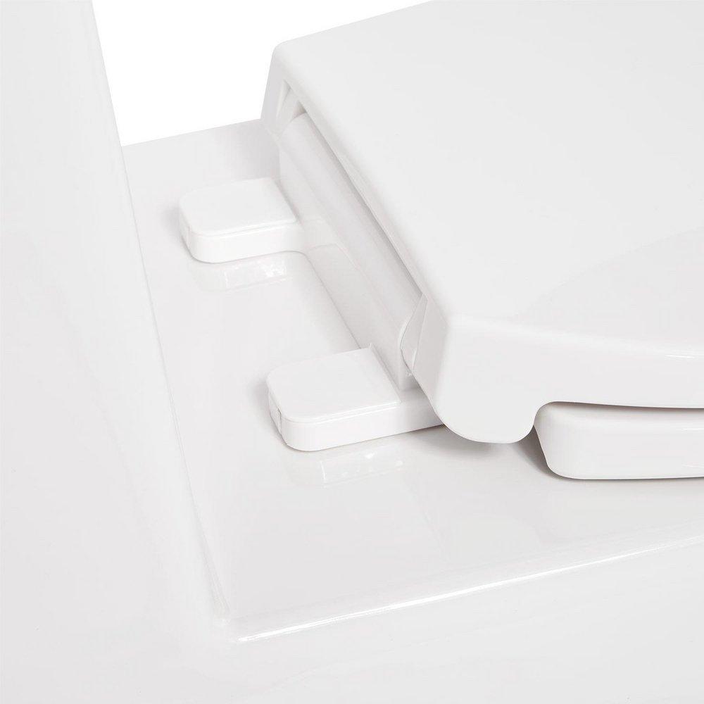 Signature Hardware White 1.28 gpf Elongated Floor Mount One Piece Toilet with Seat 