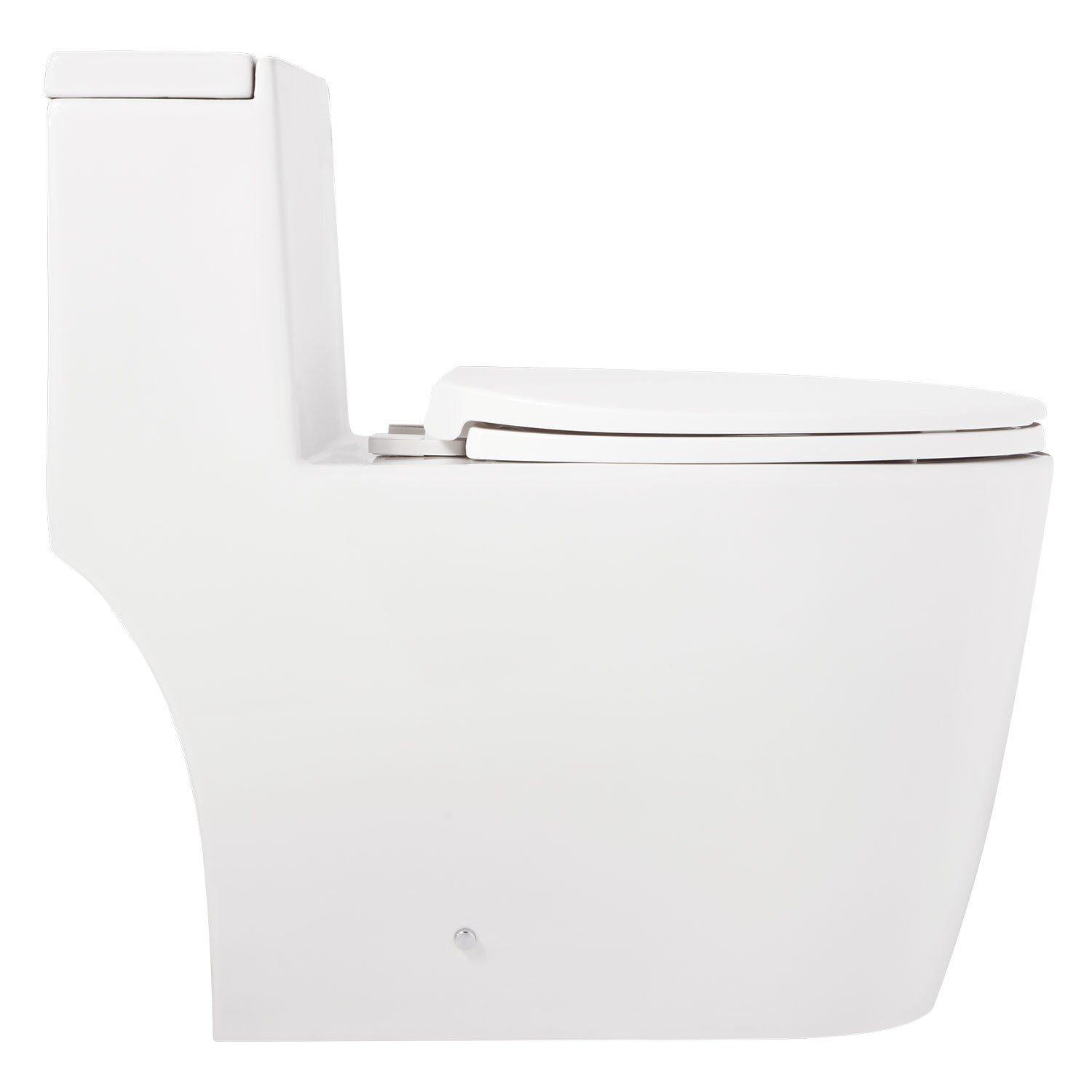 Signature Hardware White 1.28 gpf Elongated One Piece Toilet 