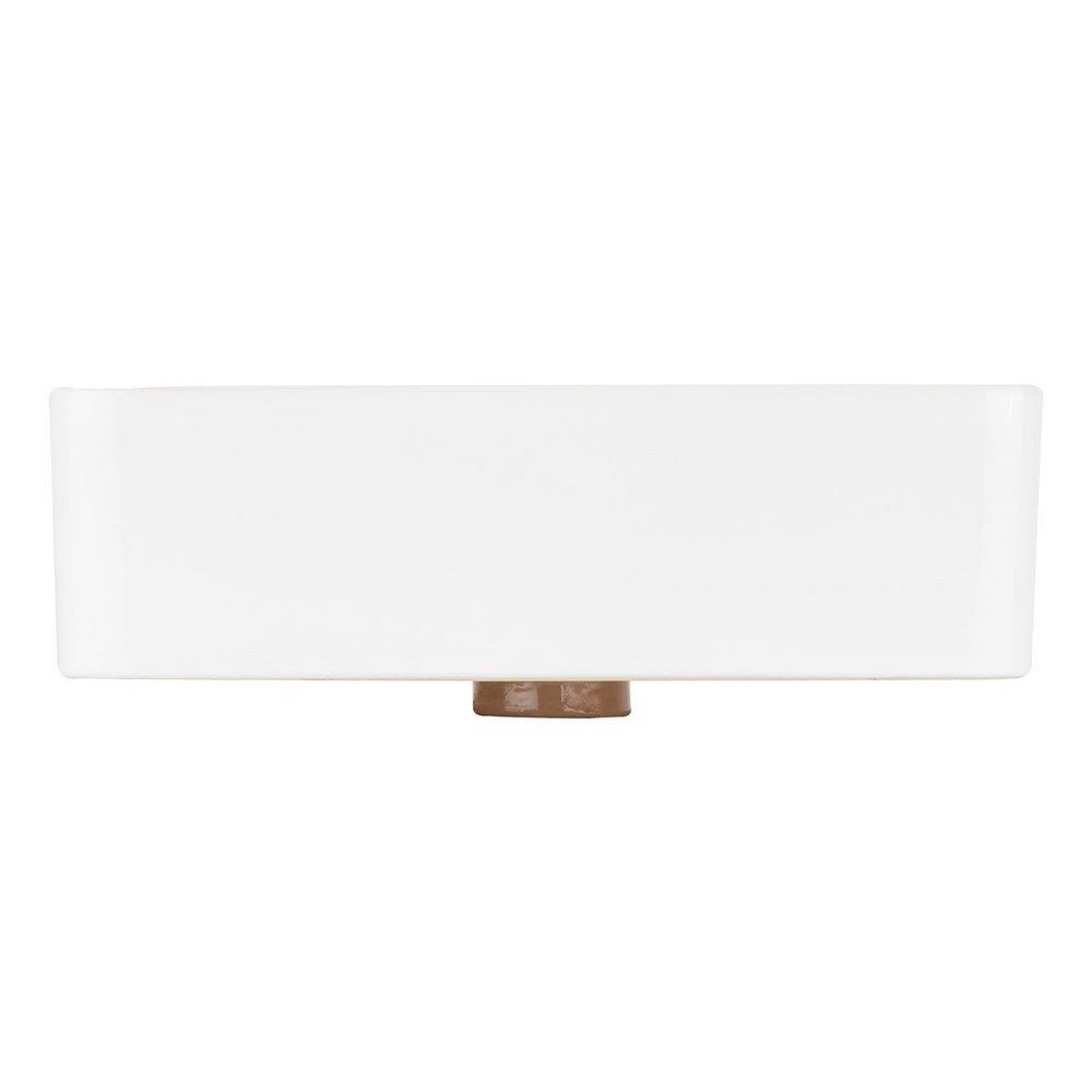 Signature Hardware White 16 in. Rectangular Fireclay Vessel Bathroom Sink 