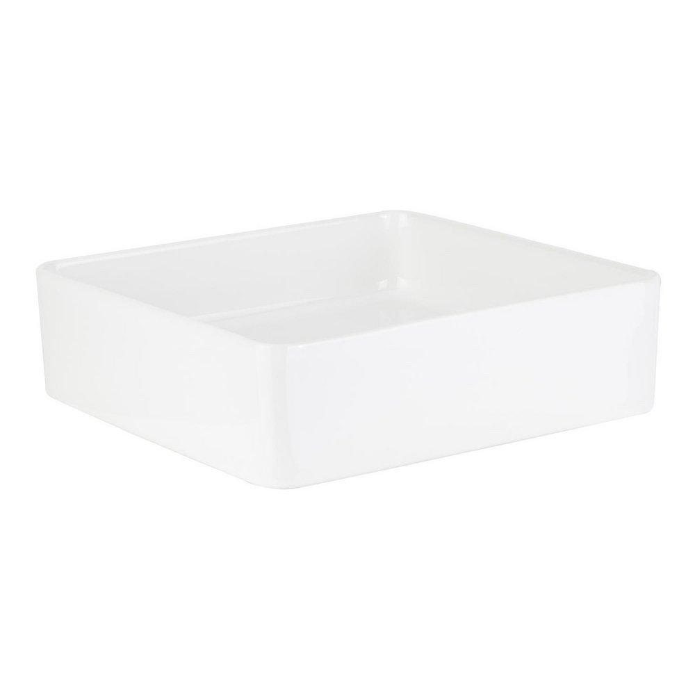 Signature Hardware White 16 in. Rectangular Fireclay Vessel Bathroom Sink 