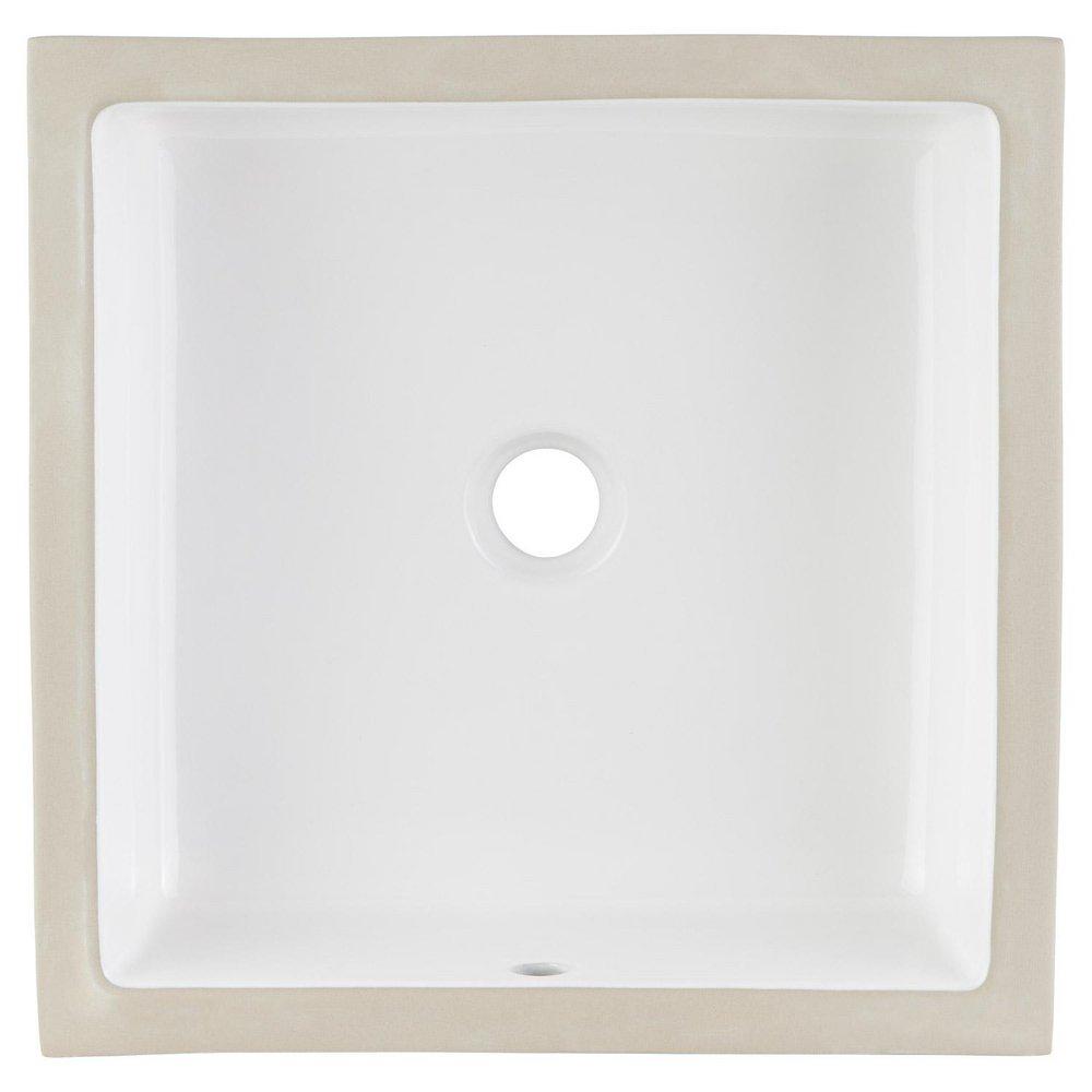 Signature Hardware White 16 in. Square Undermount Basin 