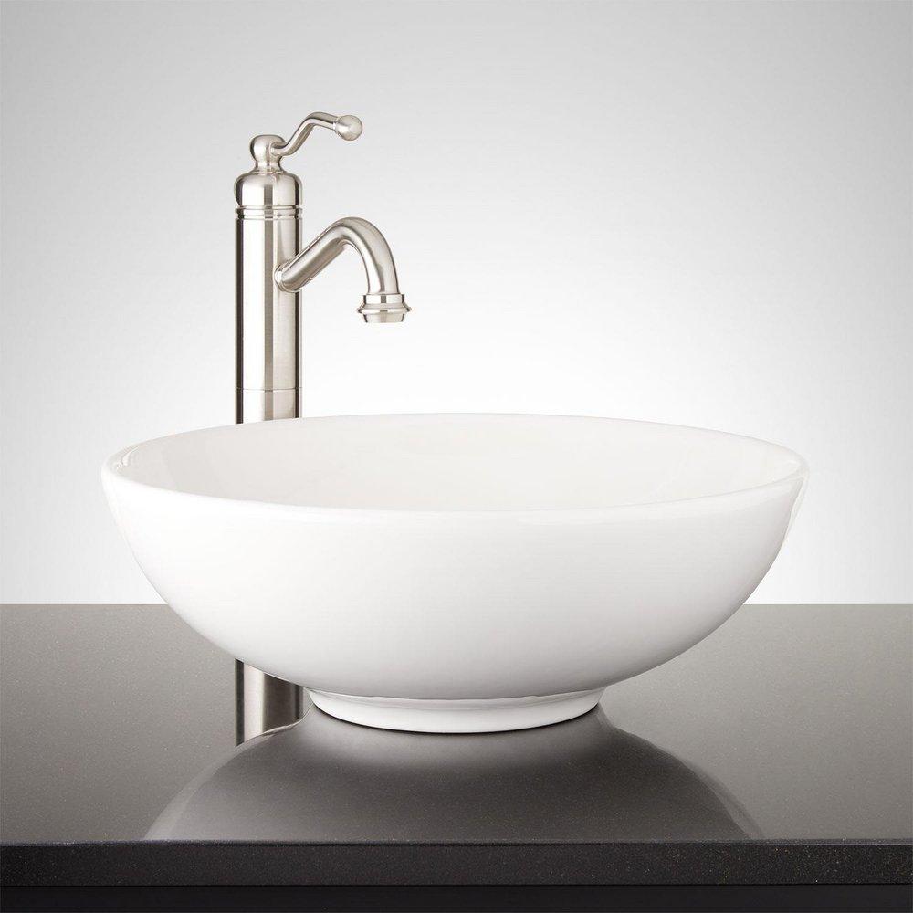 Signature Hardware White Vessel Mount Bathroom Sink 