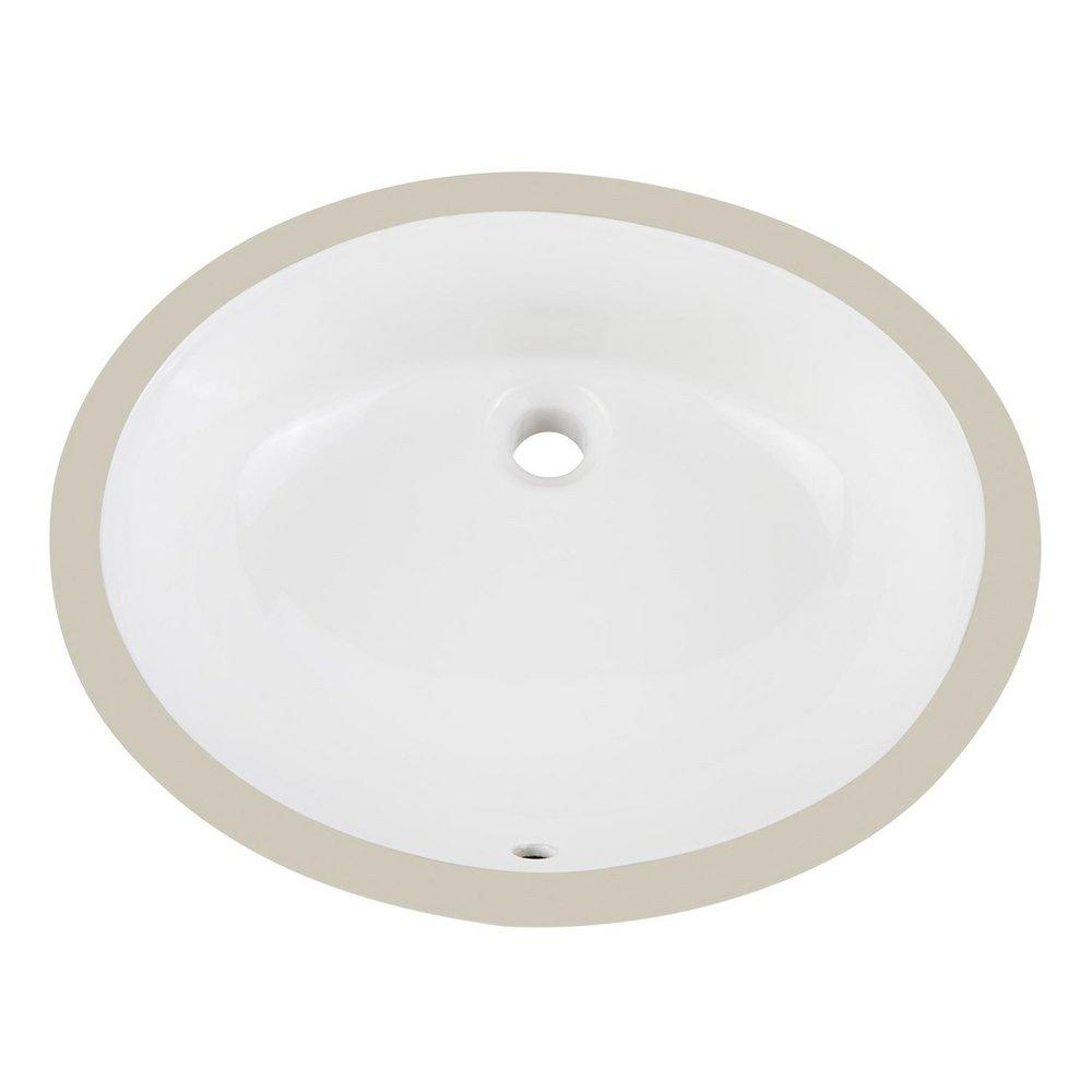 Signature Hardware White 21 in. Oval Undermount Basin 