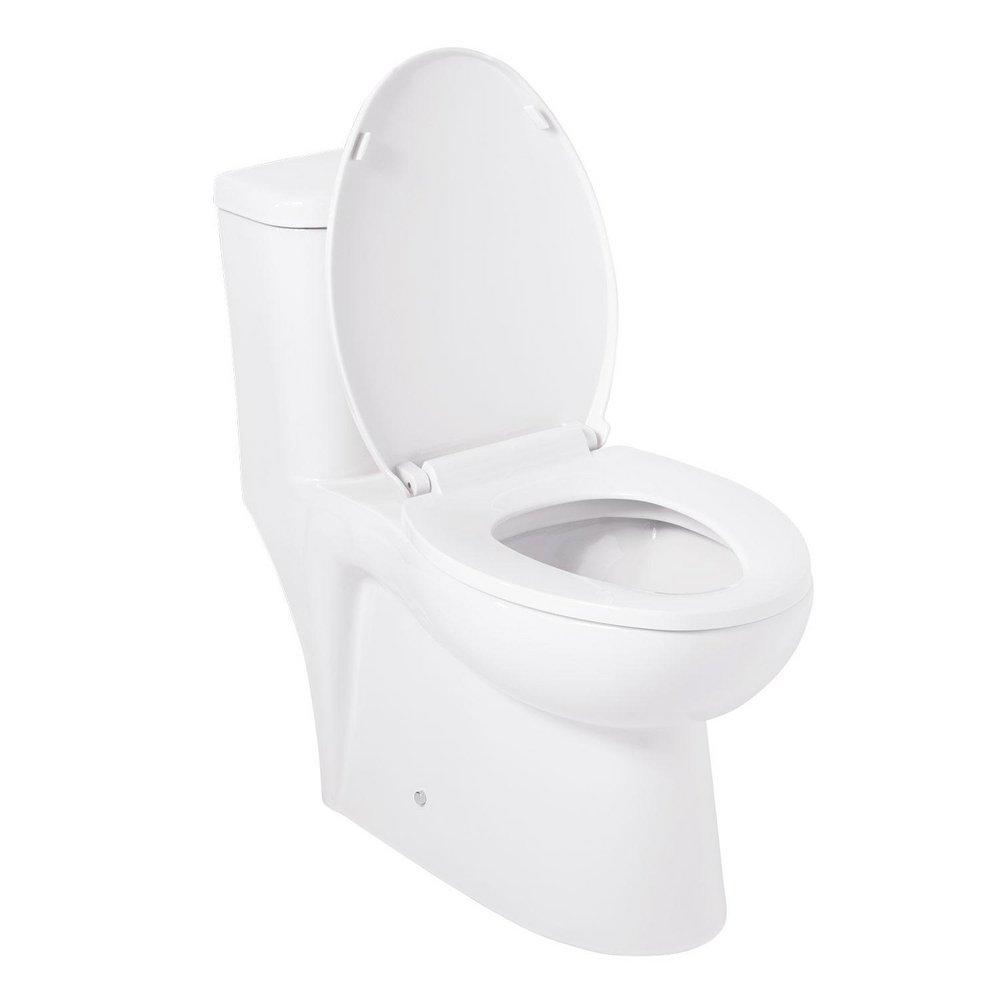 Signature Hardware White 1.28 gpf Elongated One Piece ADA Compliant Toilet 