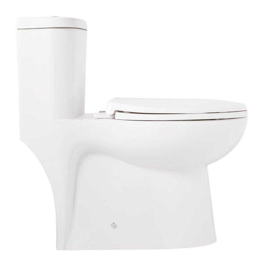 Signature Hardware White 1.28 gpf Elongated One Piece ADA Compliant Toilet 