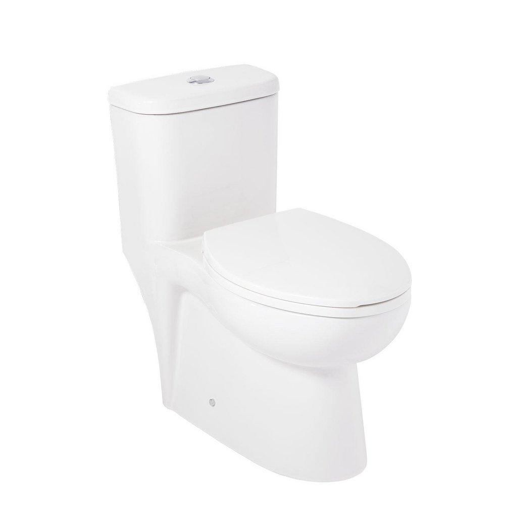 Signature Hardware White 1.28 gpf Elongated One Piece ADA Compliant Toilet 