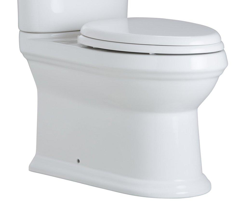 Signature Hardware White Elongated ADA Compliant Skirted Toilet Bowl with Seat 