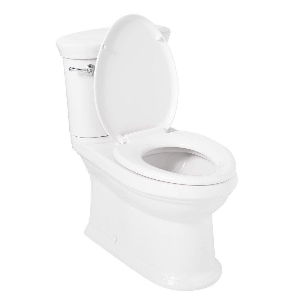 Signature Hardware White Elongated ADA Compliant Skirted Toilet Bowl with Seat 