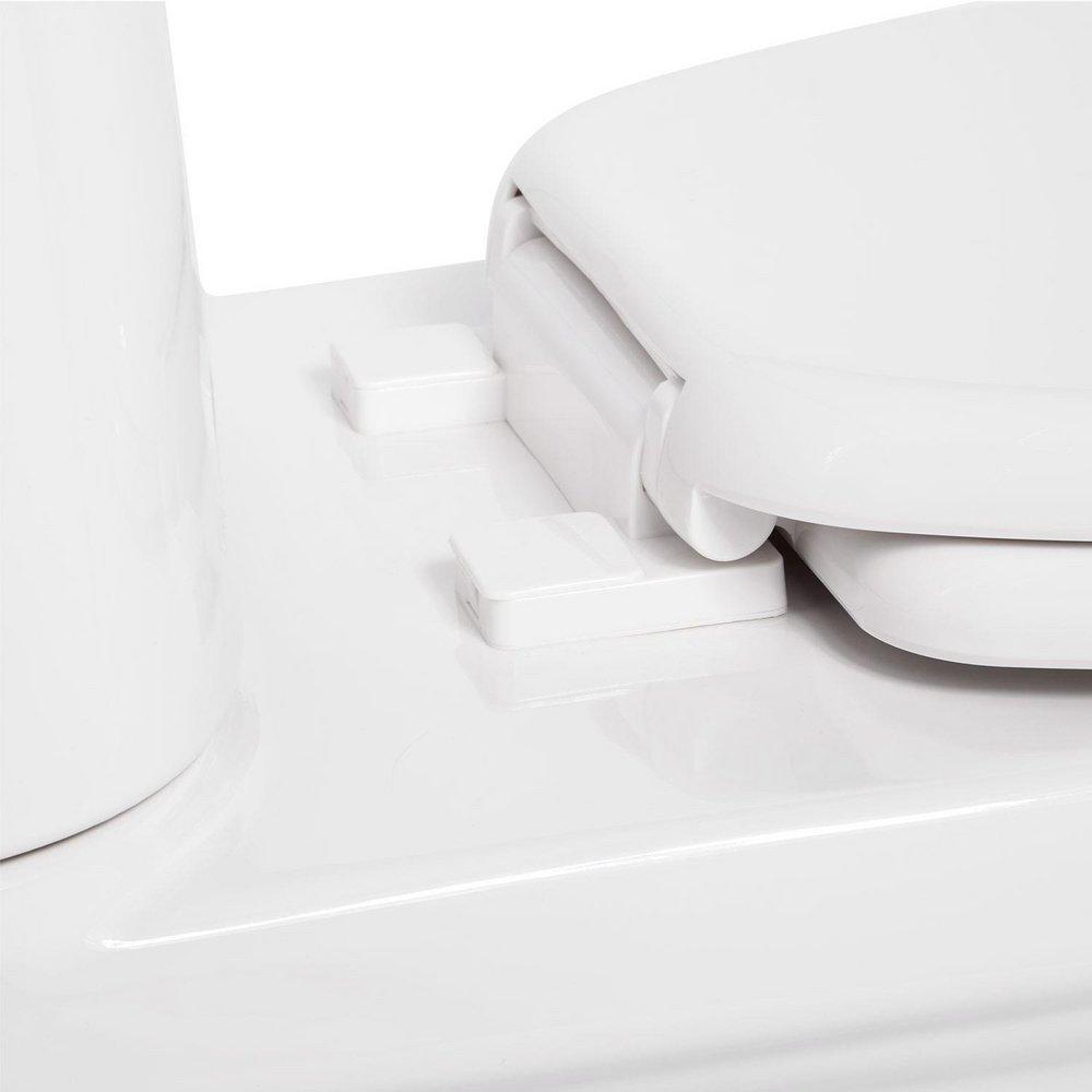 Signature Hardware White Elongated ADA Compliant Skirted Toilet Bowl with Seat 