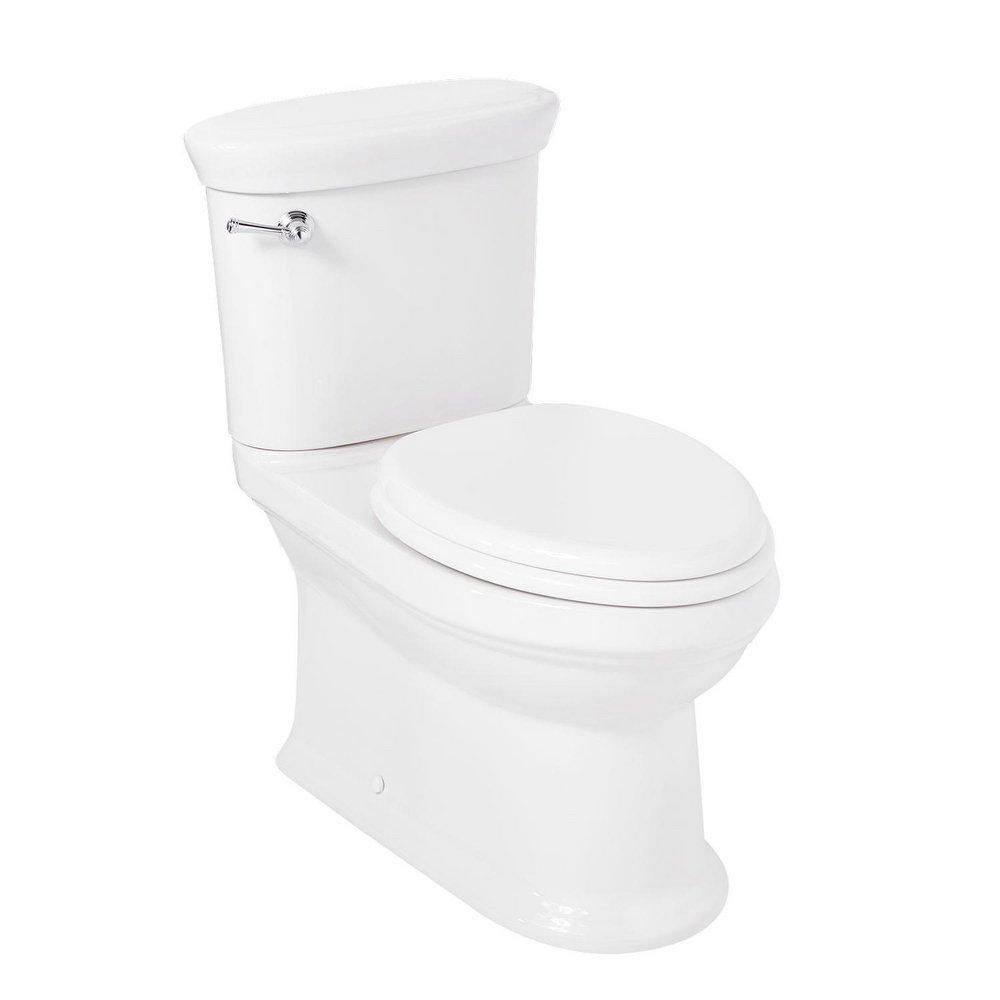 Signature Hardware White Elongated ADA Compliant Skirted Toilet Bowl with Seat 