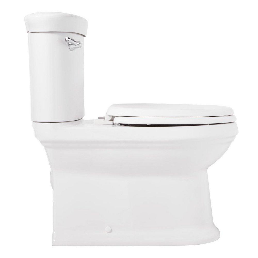 Signature Hardware White Elongated ADA Compliant Skirted Toilet Bowl with Seat 