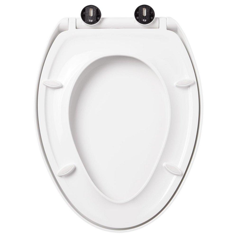 Signature Hardware White Easy Clean Elongated Closed Front Toilet Seat 
