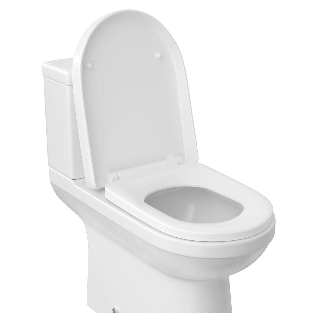 Signature Hardware White Elongated Closed Front Toilet Seat 