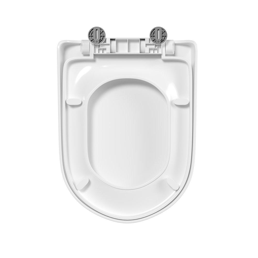 Signature Hardware White Elongated Closed Front Toilet Seat 