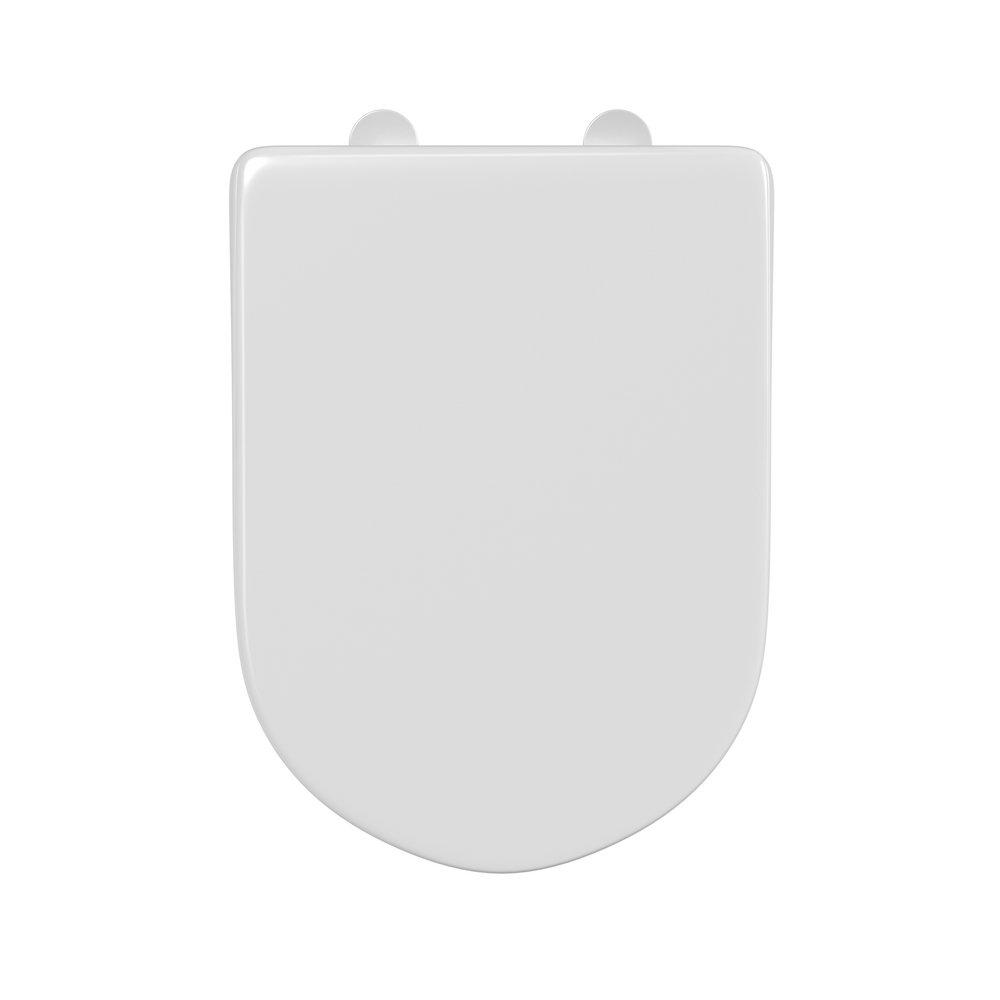 Signature Hardware White Elongated Closed Front Toilet Seat 
