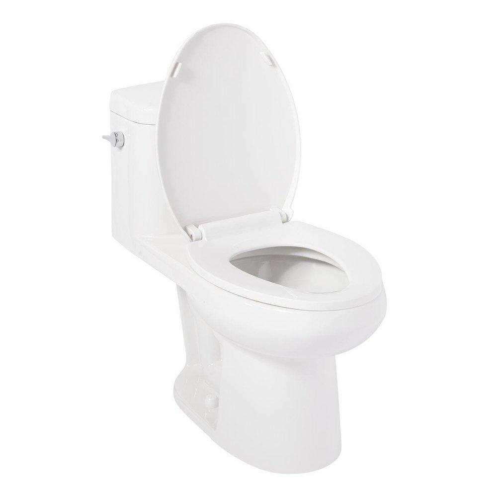 Signature Hardware White 1.28 gpf Elongated One Piece Toilet with Seat 