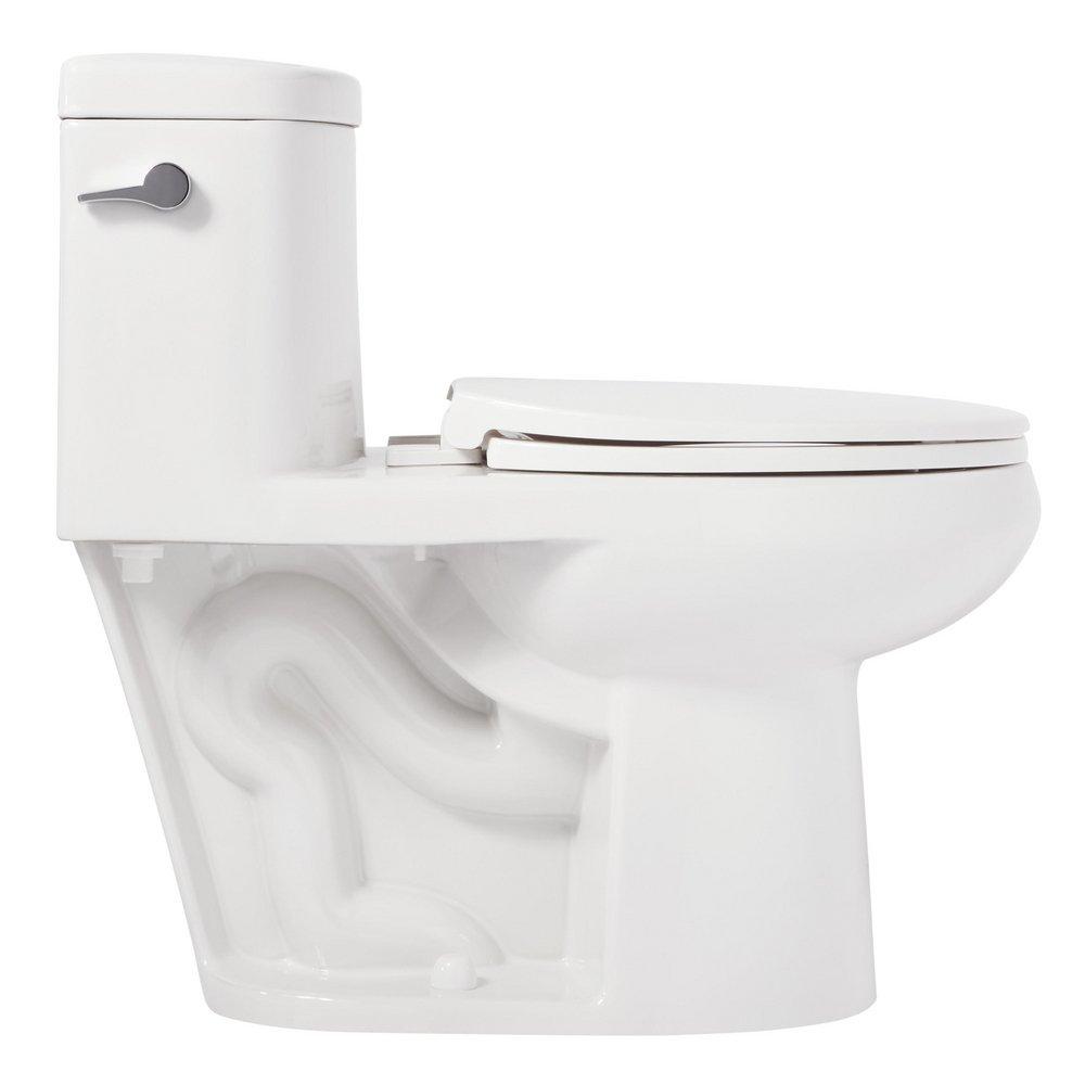 Signature Hardware White 1.28 gpf Elongated One Piece Toilet with Seat 