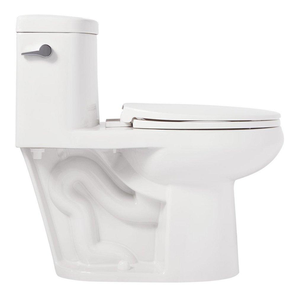 Signature Hardware White 1.28 gpf Elongated One Piece Toilet with Seat 