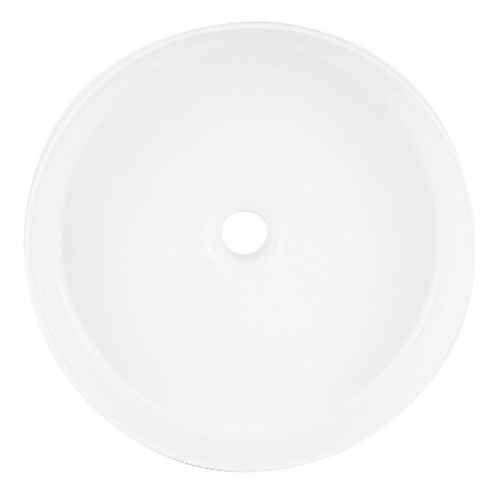 Signature Hardware White 16 in. Circular Fireclay Vessel Bathroom Sink 