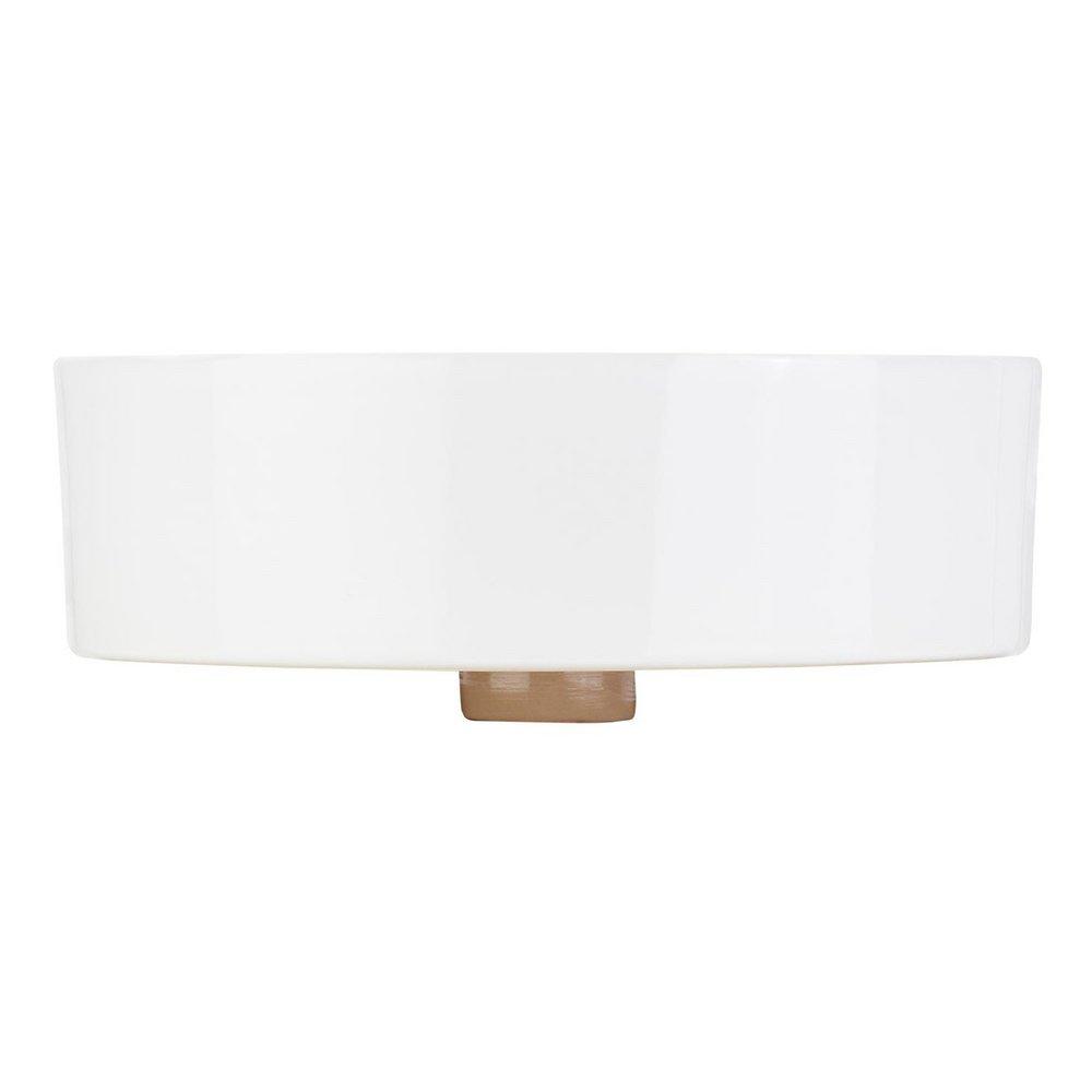 Signature Hardware White 16 in. Circular Fireclay Vessel Bathroom Sink 