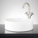 Signature Hardware White 16 in. Circular Fireclay Vessel Bathroom Sink 