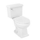 Signature Hardware White Elongated Floor Mount Two Piece Toilet Bowl with Seat 