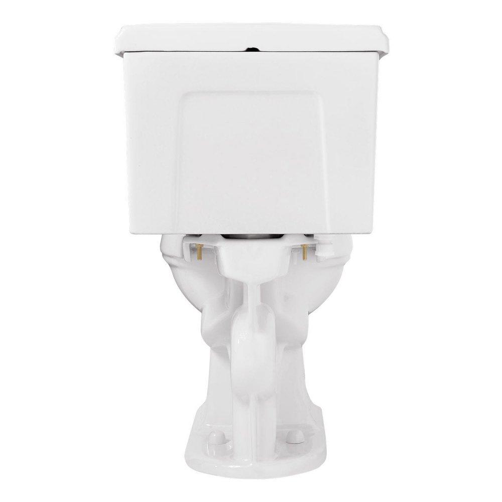 Signature Hardware White Elongated Floor Mount Two Piece Toilet Bowl with Seat 